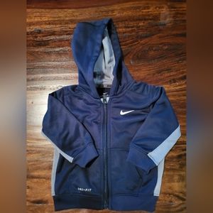 NIKE DRI-FIT JACKET/WITH HOOD SZ 12M BLK/GRAY EXCELLENT CONDITION